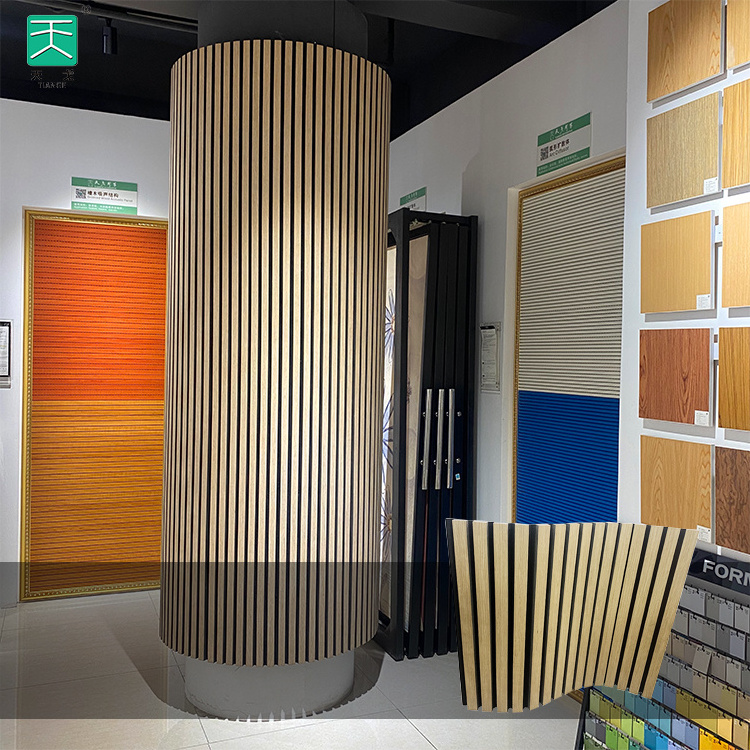 TianGe Soundproofing Sound Absorb Material Mdf Pet Board Acoustic Wooden Slat Wall Panels