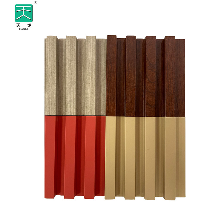 TianGe Villa Interior Diy Wooden Veneer Covered Mdf Slats Slatted Wall Panel