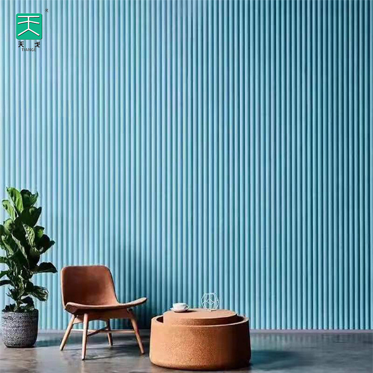 TianGe Hot Sell Apartment Decor Half Round Design Black Slat Wall Board Fluted Wood Tv Wall Panels/Sample Link