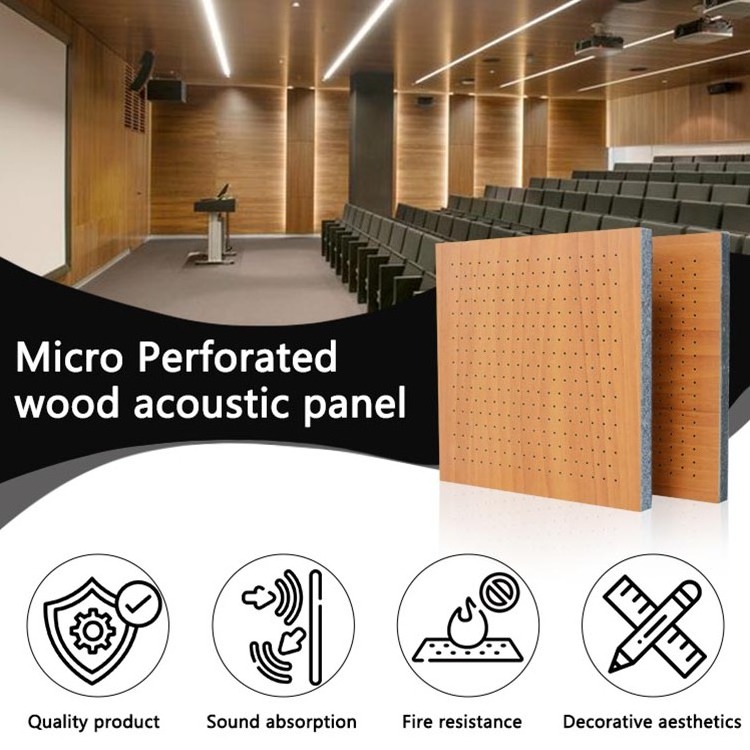 Building Project/TianGe Studio Wooden Fireproof Mgo Micro Perforated Free Standing Acoustic Ceilling Wood Panel