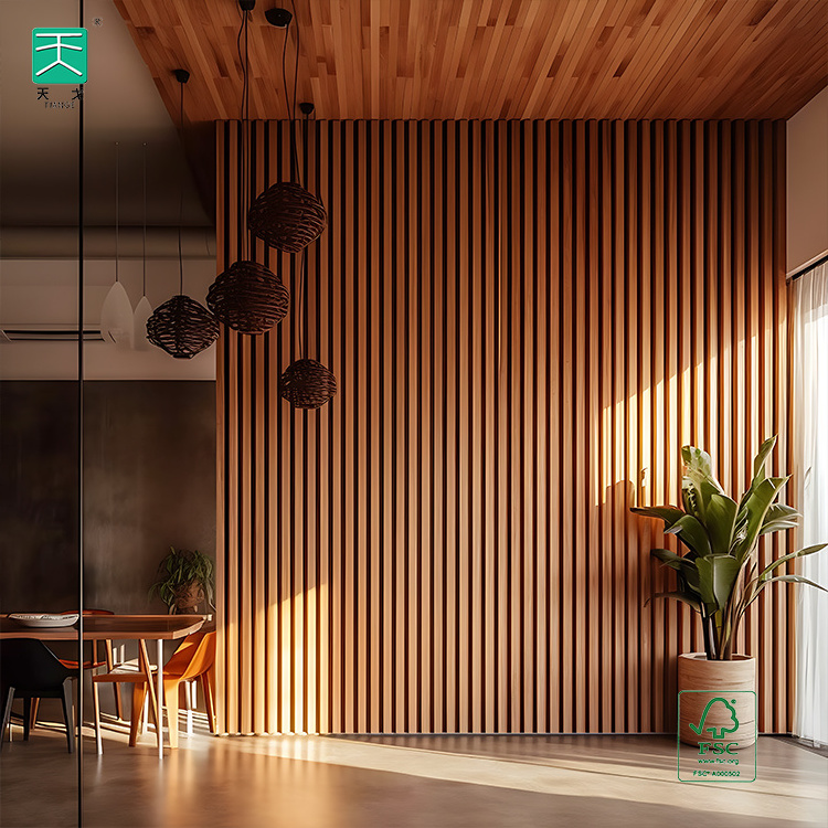 TianGe Guangdong Polyester Felt Modern Interior Akupanel Acoustic Slat Decorative Ceiling Hote Tv 3D Wall Panels