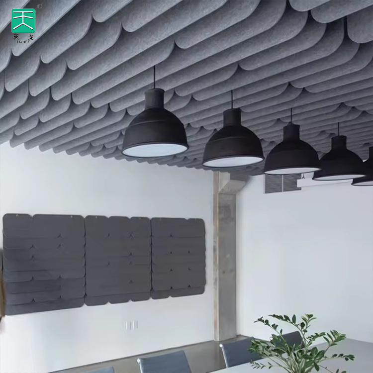 TianGe Easy Hanging Noise Cancellation 600X1200 Mineral 100% Fiber Polyester Pet Ceiling Panel