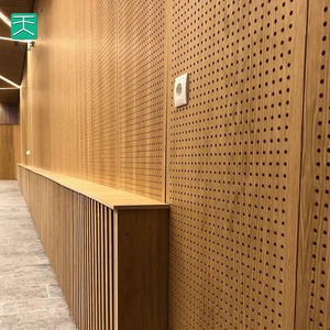 Building Project/TianGe Interior Decor 3D 270*60 Wall Micro Hole Perforated Sound Dampening Europe Warehouse Acoustic Wood Panel