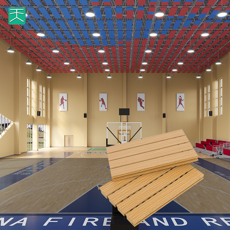 Tiange Art Sound Proof Soundproofing Acoustic Studio Grooved Wood Sound Absorption Panels