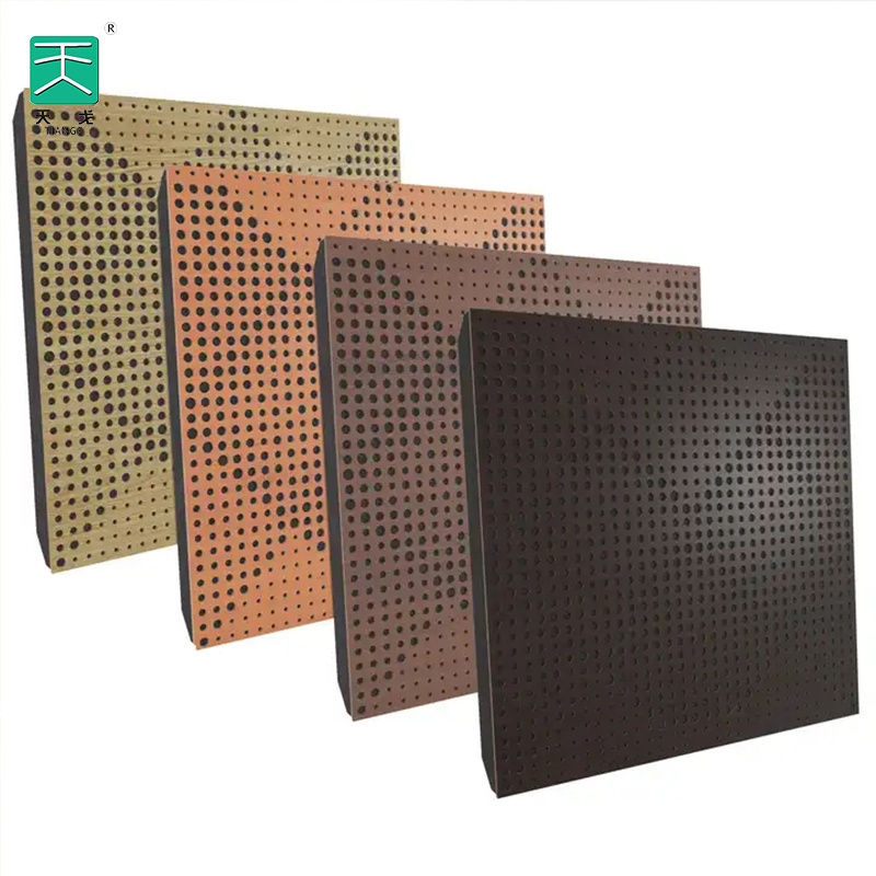 Building Project/TianGe Studio 3000X600 Soundproofing Mdf Wall Black Micro Perforated Oak Wood Acoustic Panels