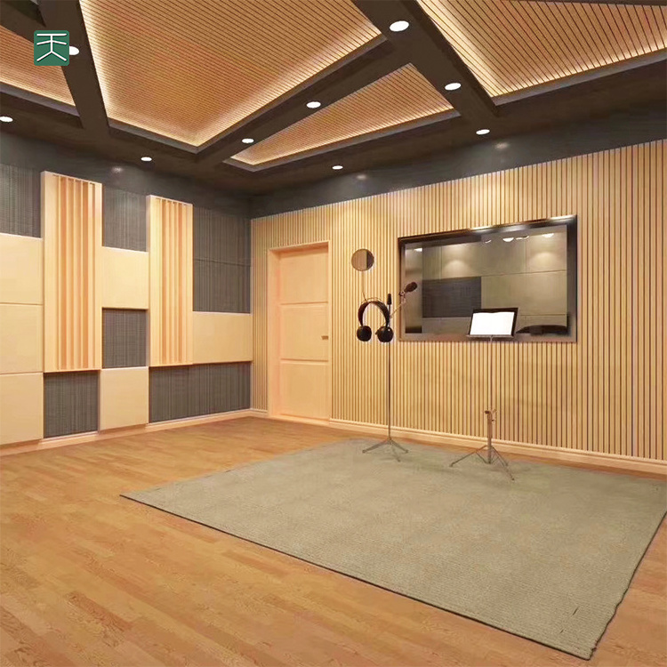 Tiange wooden sound-absorbing ceiling and wall acoustic 3d model design sound proof wall mdf soundproofing wood panels