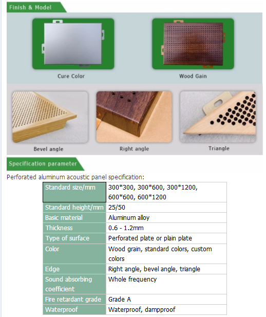 TianGe Factory 600x600 aluminum veneer profile sheets Clip Acoustic 60x60 aluminum ceiling tiles