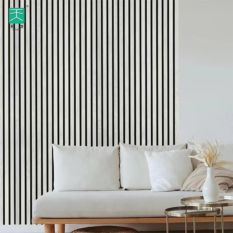 TianGe Wall Slat Akupanel White Pet Mdf Wood Sound Proofing Board Soundproof Acoustic Panels