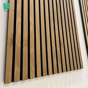 Tiange Villa and Apartment Soundproof Decor Pet And Wooden Veneer Composition Mdf Wall Slats Acoustic Panel