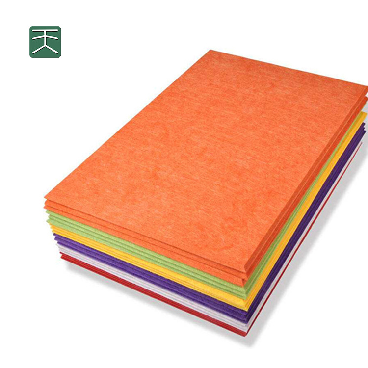 TianGe Pet 9/12Mm boards 48x20 self adhesive office sound absorbing proofing felt tiles acoustic panels For Music Studio