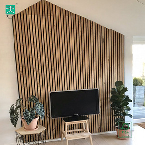 TianGe Guangdong Polyester Felt Modern Interior Akupanel Acoustic Slat Decorative Ceiling Hote Tv 3D Wall Panels