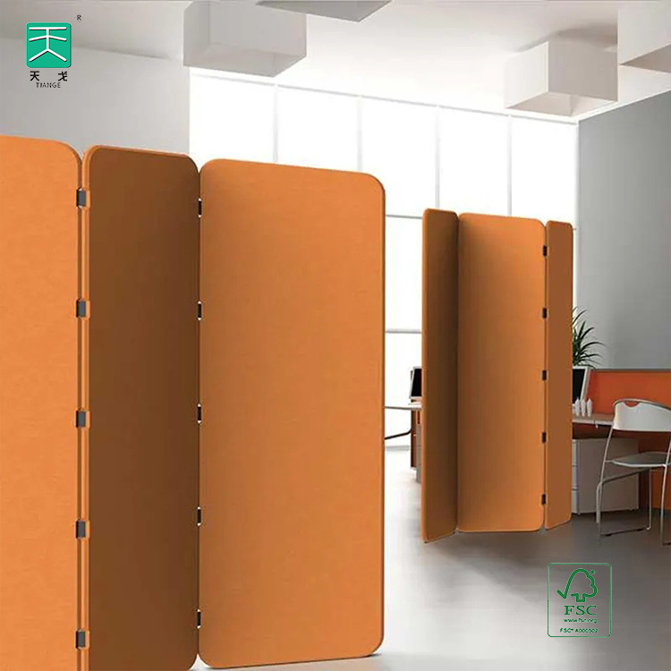 TianGe Office Movable Screen Partition Soundproof Portable White Used Room Divider With Wheel