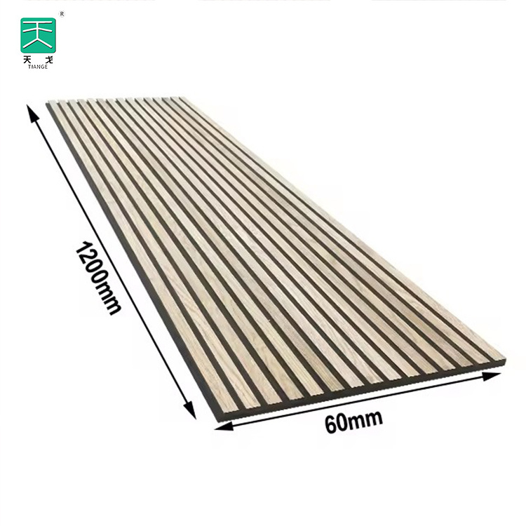 TianGe High Density Polyester Pet Mdf Slat Wooden Decorate Acoustic with sound proofing flutted wall panels for restaurants