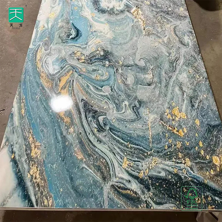 TianGe Best Decorative Acrylic 2Mm Panel High Gloss Marble Uv Sheet 1220*2440*5Mm Pvc Board