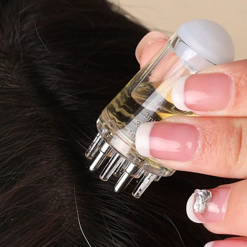 Hair Regrowth Care Mini Portable Hair Growth Serum Oil Liquid Dispenser Brush Comb Scalp Medicine Applicator