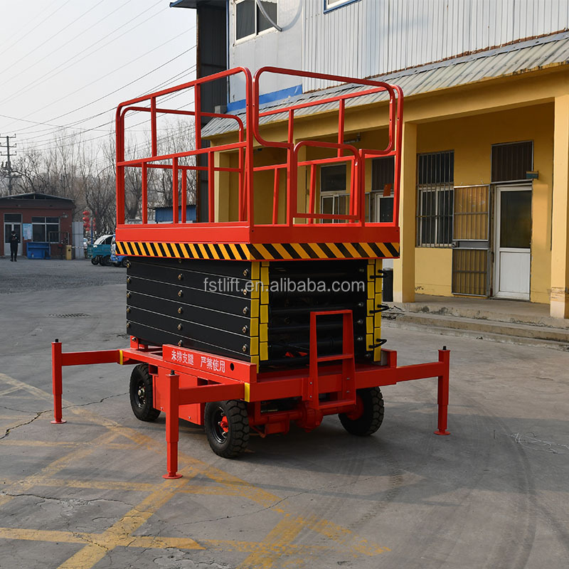 Small Electric Mini Scissor Lift Table Trailer Mobile Window Cleaning Platform