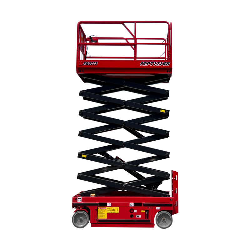 FASITE 12m Self Propelled Scissor Lift Elevator Battery Power Hydraulic Automatic Scaffolding