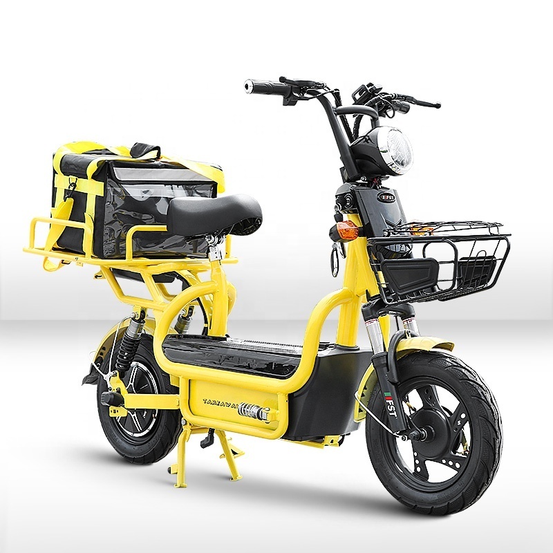 48v e-scooter pizza delivery bicycle with food delivery box