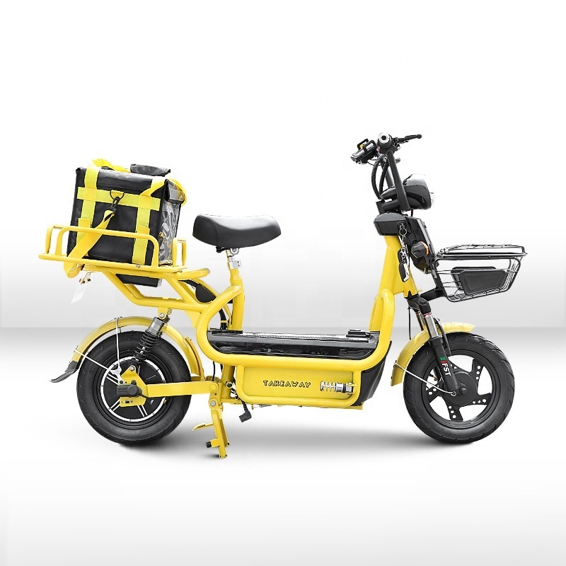 48v e-scooter pizza delivery bicycle with food delivery box