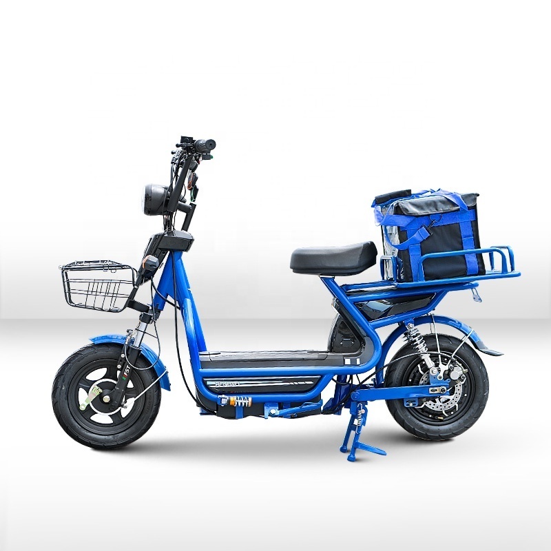 48v e-scooter pizza delivery bicycle with food delivery box