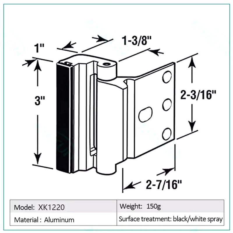 XK1220 Home Security Door Lock Reinforcement Lock with 3