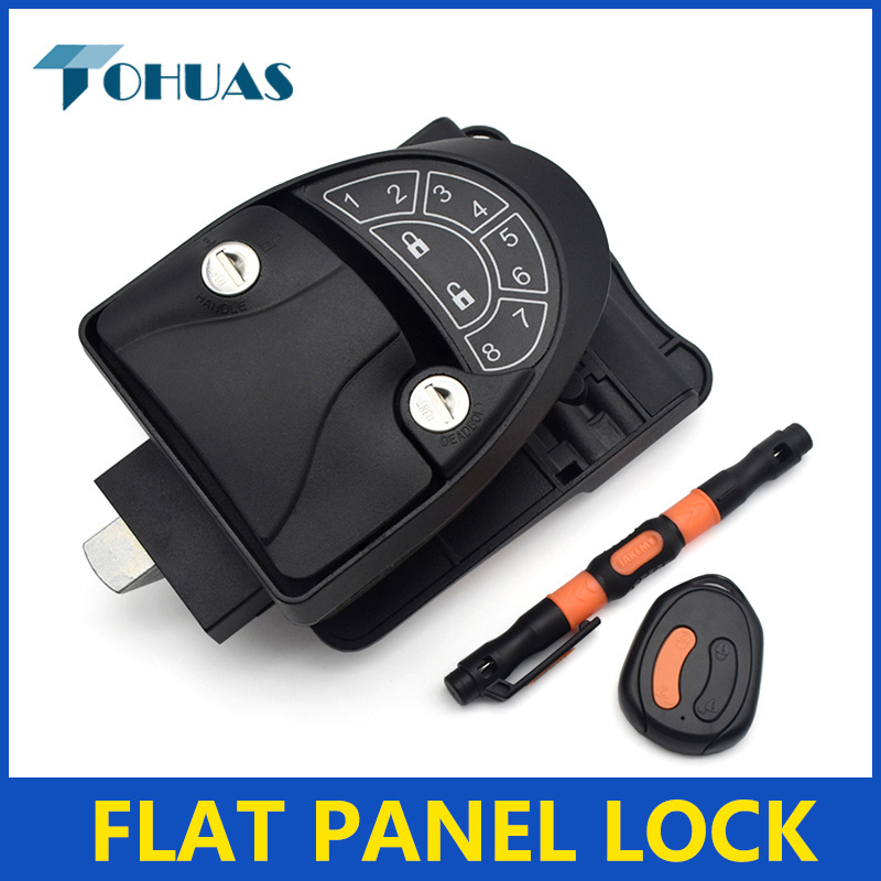 XK159 Factory Password remote control RV door lock Metal Camper Door Lock Rv Keyless Entry Door Lock Handle Latch Zinc Alloy Wir