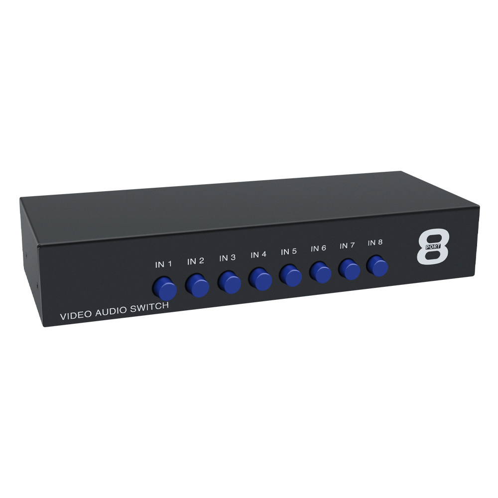 video audio selector 8input 1output  AV switch 8x1 RCA CVBS  8ports