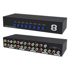 video audio selector 8input 1output  AV switch 8x1 RCA CVBS  8ports