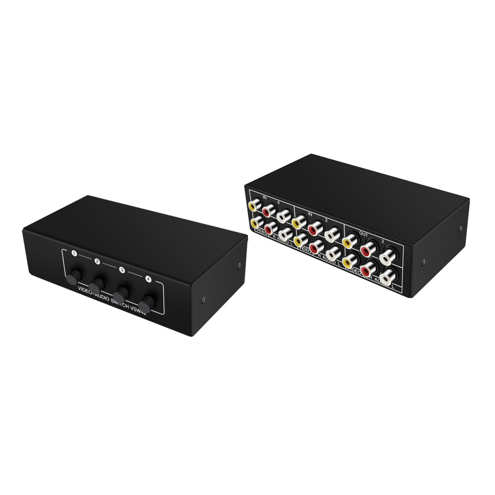 video audio switch 4input 2output Manual switching AV4*2 selector