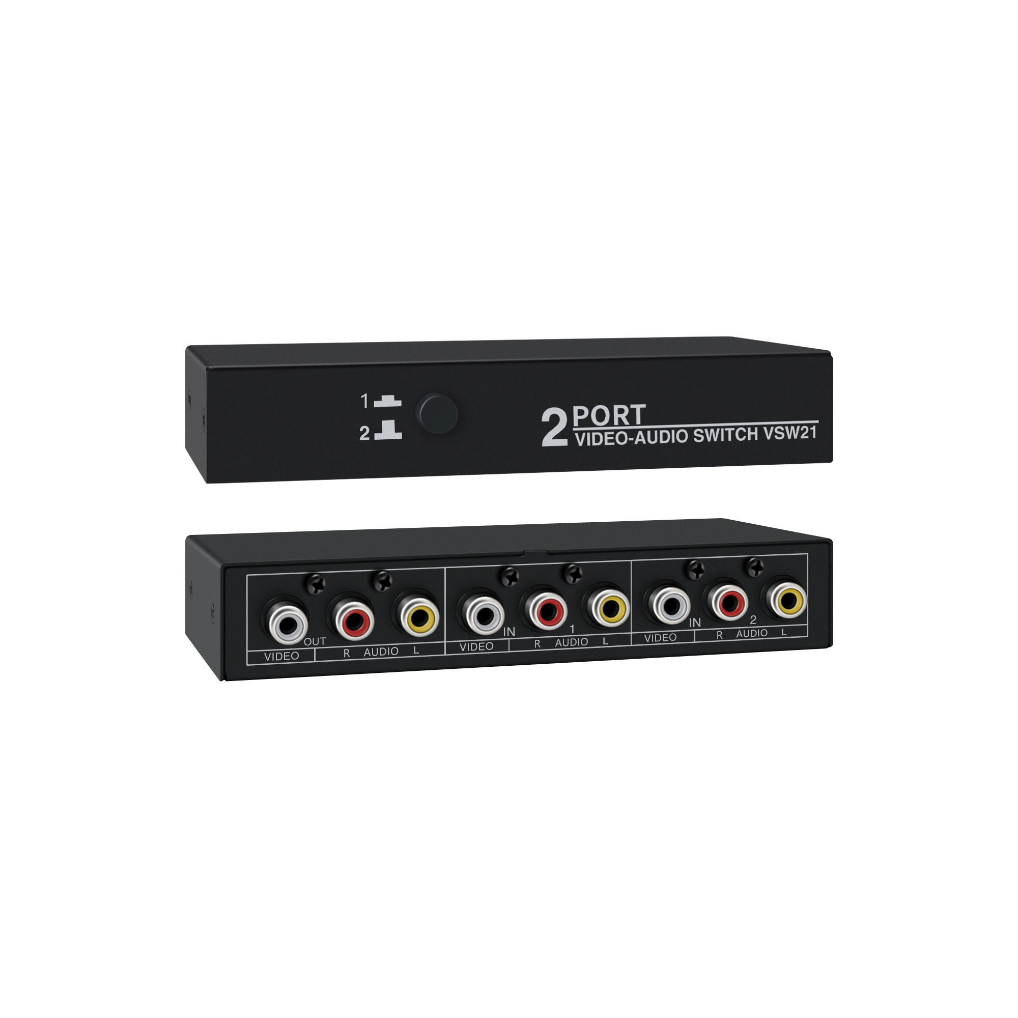 TONLI  AV switch 2input 1output  RCA   2x1 video audio SELECTOR   VSW21