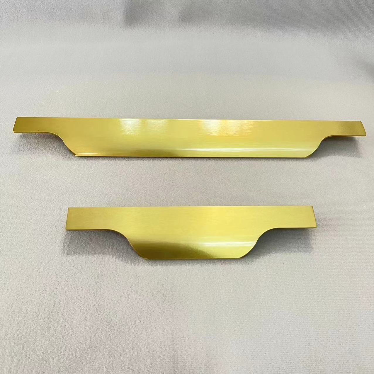 Satin Gold Hidden Cabinet Handles Aluminum Alloy Kitchen Handles Cupboard Door Pulls Drawer Knobs Long Furniture Handle Hardware