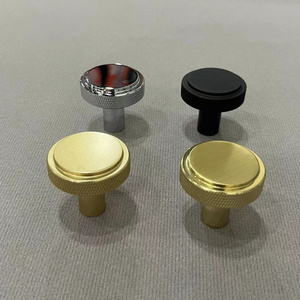 1PC Brass Gold Black Brushed Silver Knurled Chrome Cabinet Knobs Furniture Handle for Wardrobe Drawer Dresser Cupboard