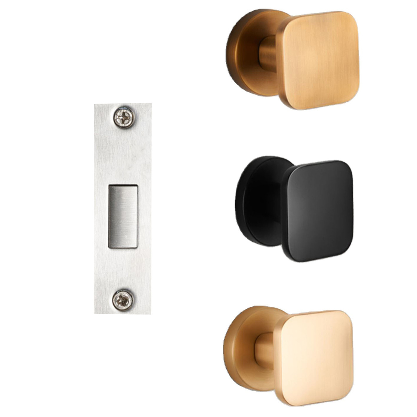 Channel Invisible Door Handle Lock Single-sided Double-sided Indoor Pull Door Knob Wall Hidden Single Handles Furniture Hardware