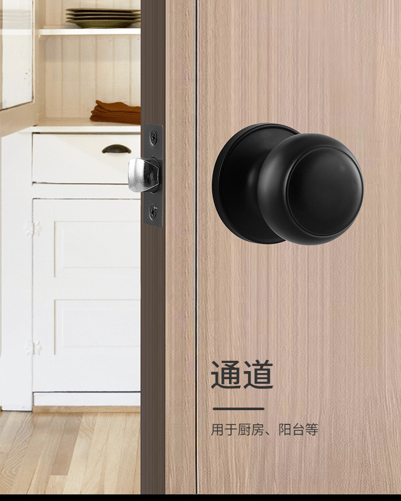 Interior Round Ball Door Knobs Keyless Passage Privacy Entrance Handles Stainless Steel Locksets for Bathroom Bedroom Door