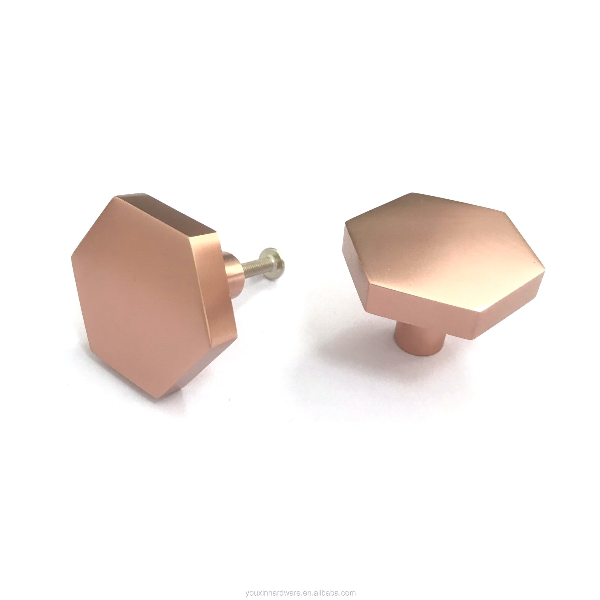 Hexagon Gold Brass Kitchen Cabinet Knobs and Handles Rose Gold Hexagon Drawer Dresser Furniture Knobs Cupboard Pulls