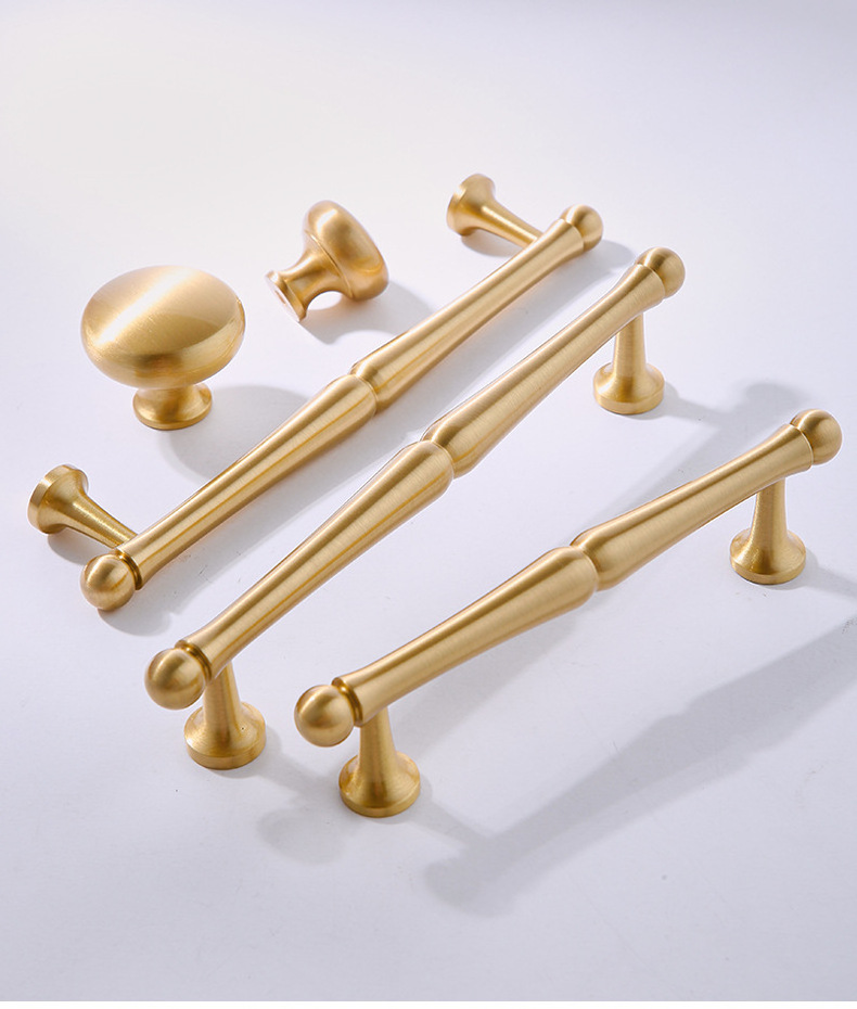 Modern Minimalist Pulls Cupboard Dressers Brass Gold Cabinet Door Handles Closet Drawer Knobs Kitchen Furniture Hardware