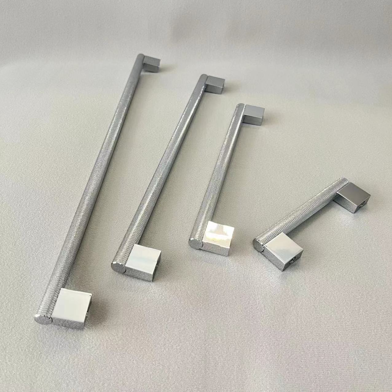 Brushed Satin Nickel Knurled Cabinet Pulls 3.75 Inch(96MM) Hole Centers Kitchen Cabinet Hardware Cupboard Handles Drawer Pulls