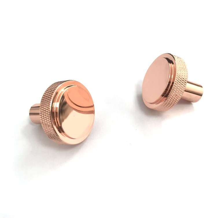 Rose Gold Drawer Handle Aluminum Drawer Pulls Never Rust Furniture round Knob Kitchen Cupboard Handles Flat Round cabinet Knob