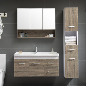 Italian Supplier Luxury Modern Bathroom Furniture Wooden Under Sink Large Storage Mirror Cabinet Vanity With Adjustable Shelf