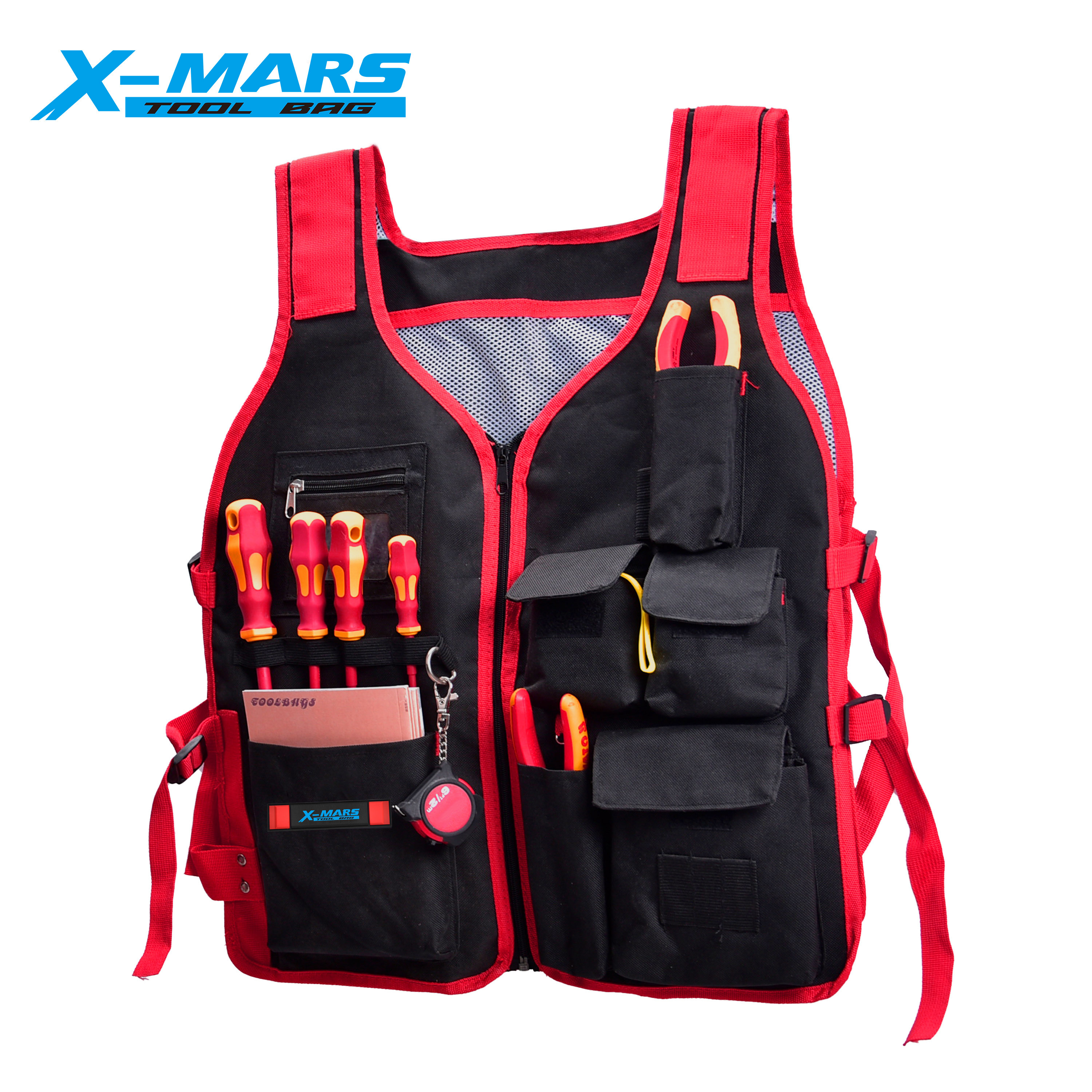 X-mars  Electrician plumbers Tool vest Portable Wholesale Muti-pocket canvas tool apron