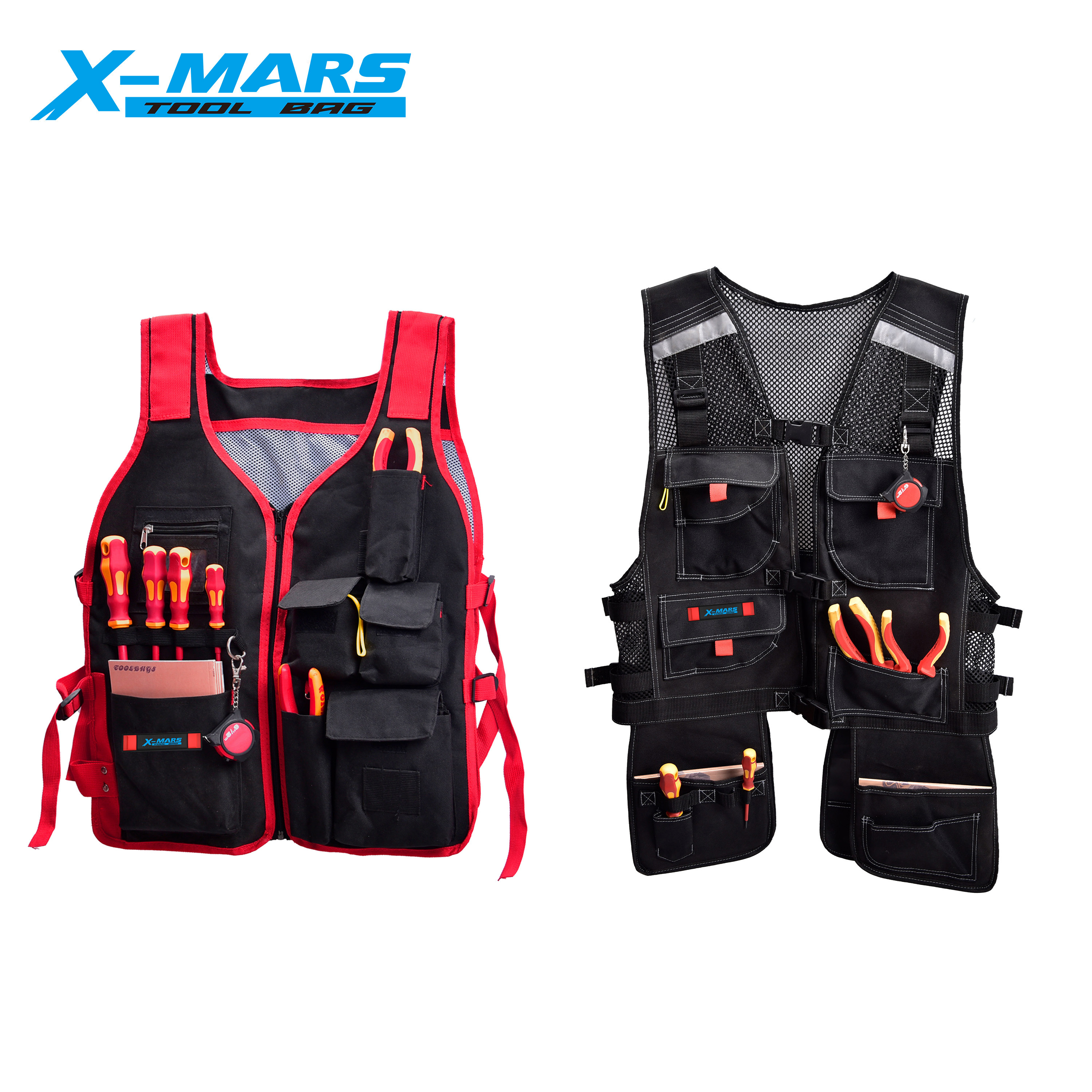 X-mars  Electrician plumbers Tool vest Portable Wholesale Muti-pocket canvas tool apron