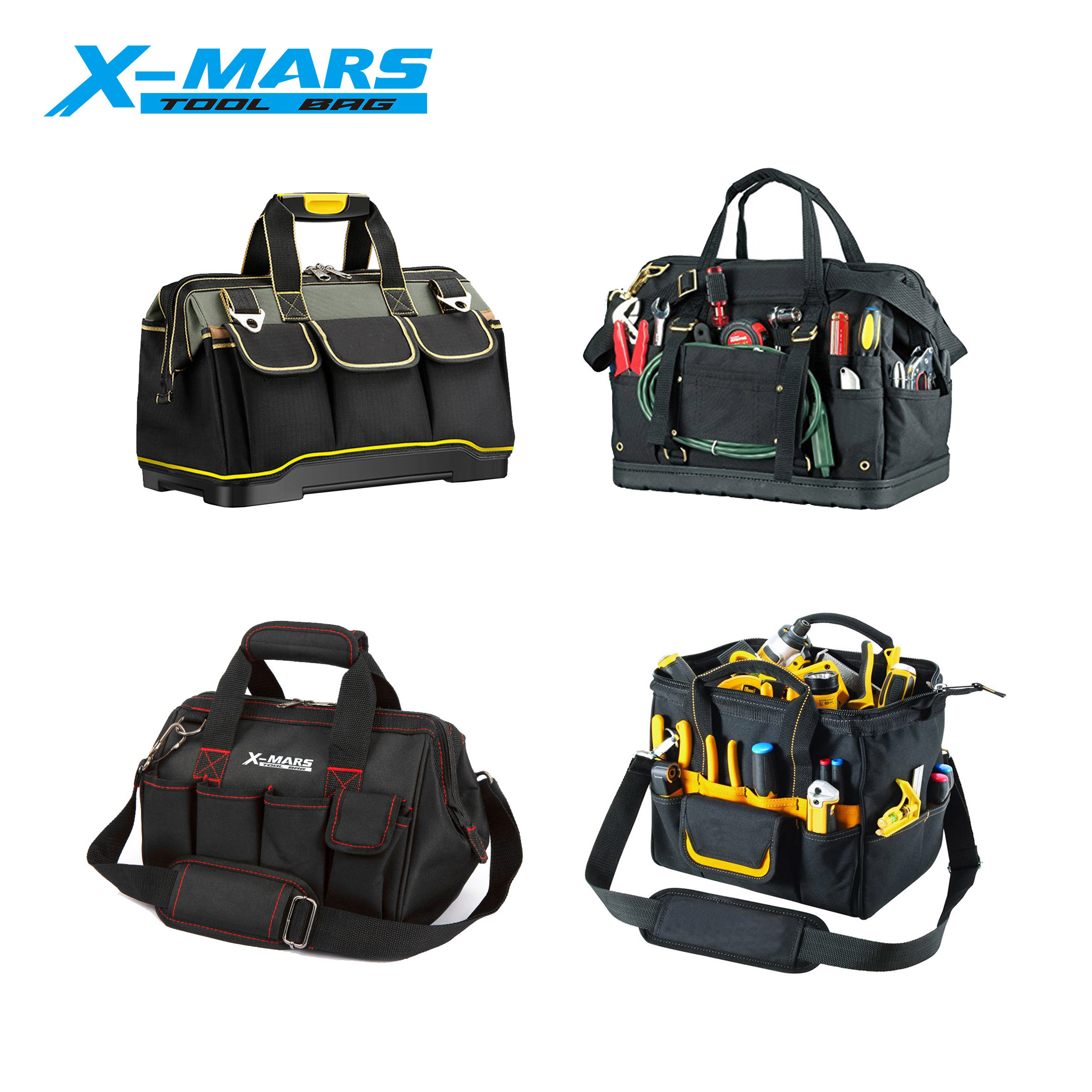 X-mars 1680 Denier Polyester Adjustable Plumber Apron Carpenter's Padded Heavy Duty Work Tool Belt with Suspenders Hammer Hooks