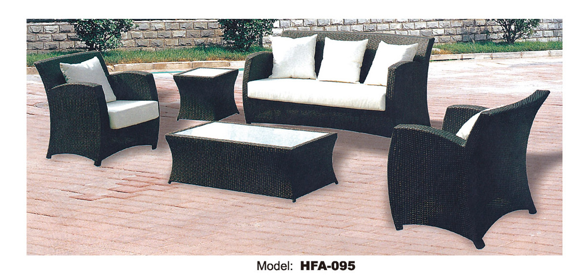 Gray Outdoor Patio Set 3-Piece Rattan Seating Sofa Rattan cushions aluminum Outdoor Furniture Sofa bistro set 3 pcs