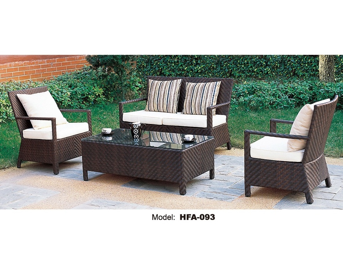 Gray Outdoor Patio Set 3-Piece Rattan Seating Sofa Rattan cushions aluminum Outdoor Furniture Sofa bistro set 3 pcs