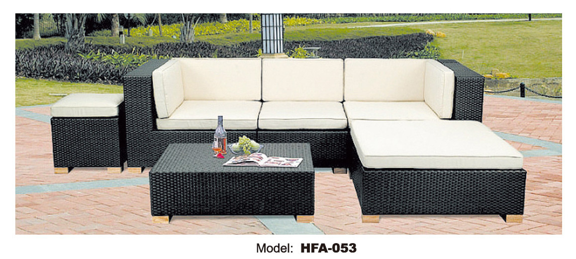 Rattan Patio Furniture Set Wicker Outdoor Furniture Garden Set Modern Grey Metal Steel Backyard Furniture Rope Garden Sofa Set