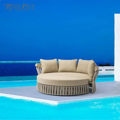 Wholesale Modern Outdoor Home Hotel Garden Furniture Round Daybed Cabana Gazebo Sofa Bed Sunbed