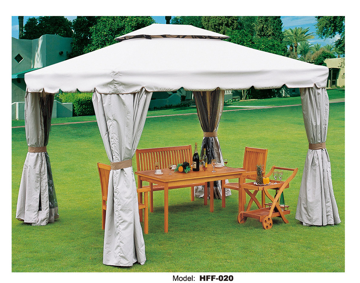 Outdoor event sun shade Gazebos 3x3m Arbours Outdoor Canvas Hexagon Gazebo Pagoda Tent With Side Curtain