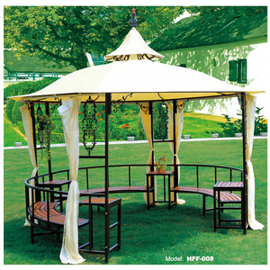 Outdoor event sun shade Gazebos 3x3m Arbours Outdoor Canvas Hexagon Gazebo Pagoda Tent With Side Curtain