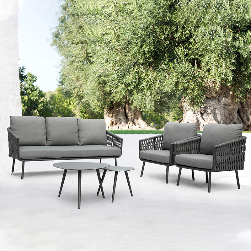 Five-piece All Weather Garden Sofa Set Furniture Modern Rattan Wicker Sofa Set Living Room Furniture Indoor And Outdoor Sofa