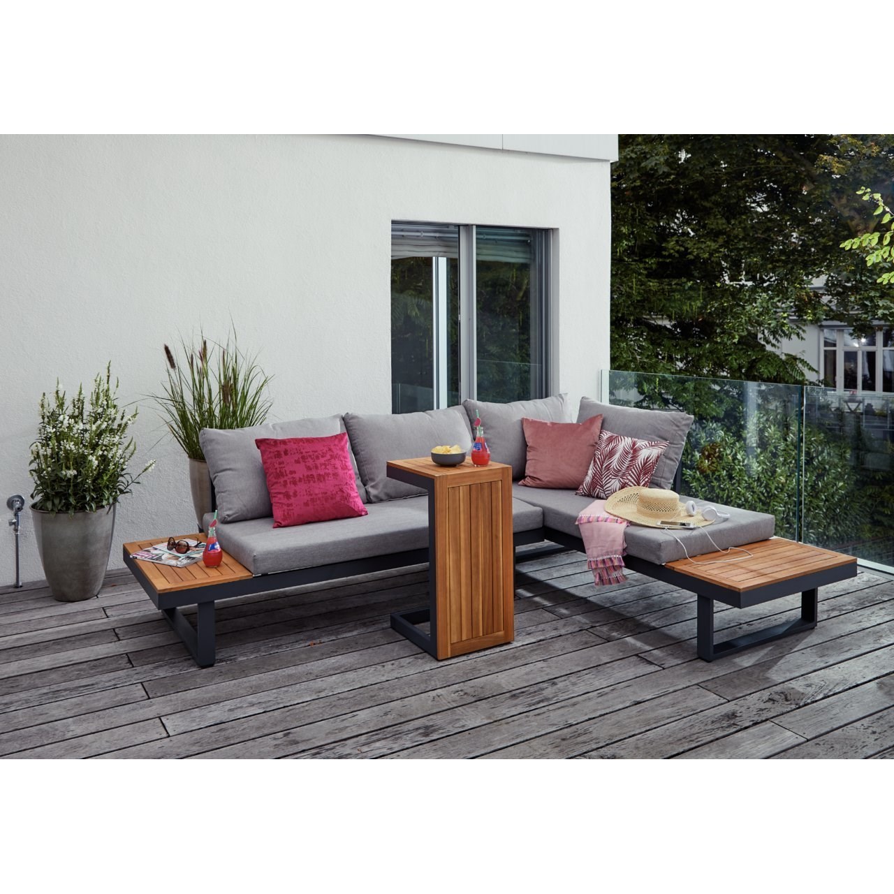 Couture Garden Furniture Patio Outdoor Sofa Set Modern Italian Style Aluminum Tube 3 Pieces Large Outdoor Sectional Sofa Set